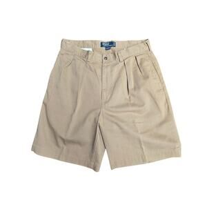 Polo Ralph Lauren Men Vtg 90s Y2K Prep Tyler Short Khaki Pleated Chino 34